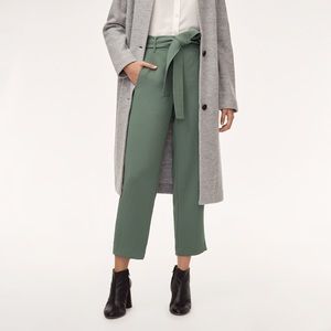 Aritzia Tie Front Pant in light olive green (0)